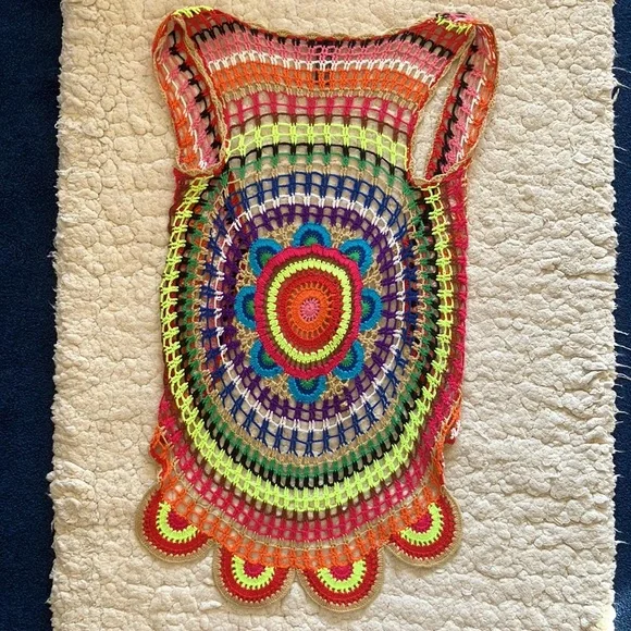 Forever21 vibrant rainbow knitted cover up - Picture 3 of 5